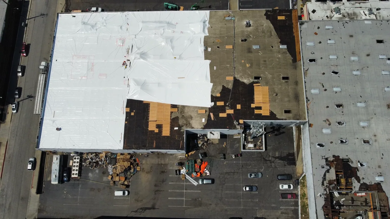 Commercial Fire Damage Roof Repair in Burbank, CA