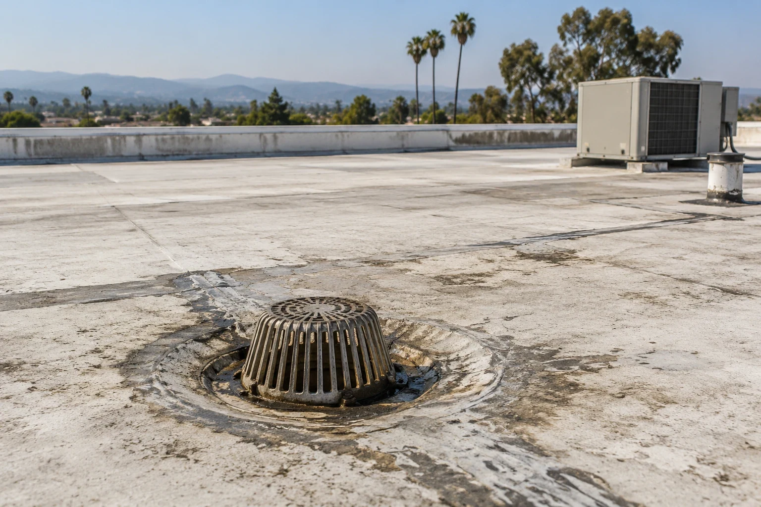 Commercial Roof Drain and Scupper Repair in Burbank, CA